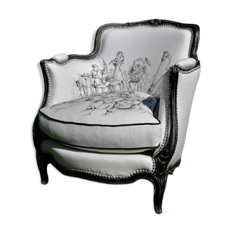 Louis XV style bergère revamped