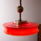 Grande suspension, réglable en hauteur, en verre et laiton, modèle Orion par Schwarz et Staff Leucht