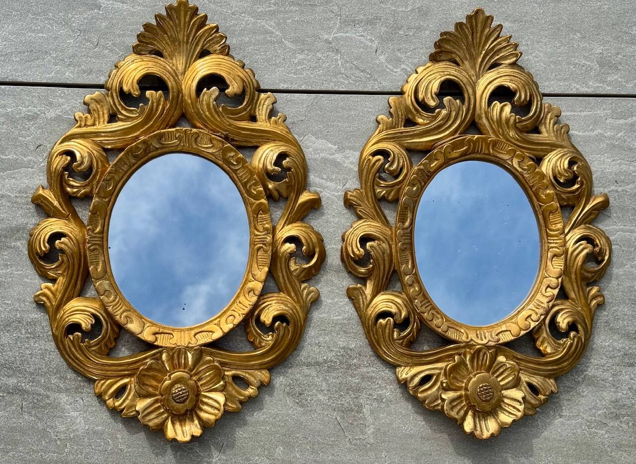 Pair of Italian Baroque mirrors, late 19th, early 20th century