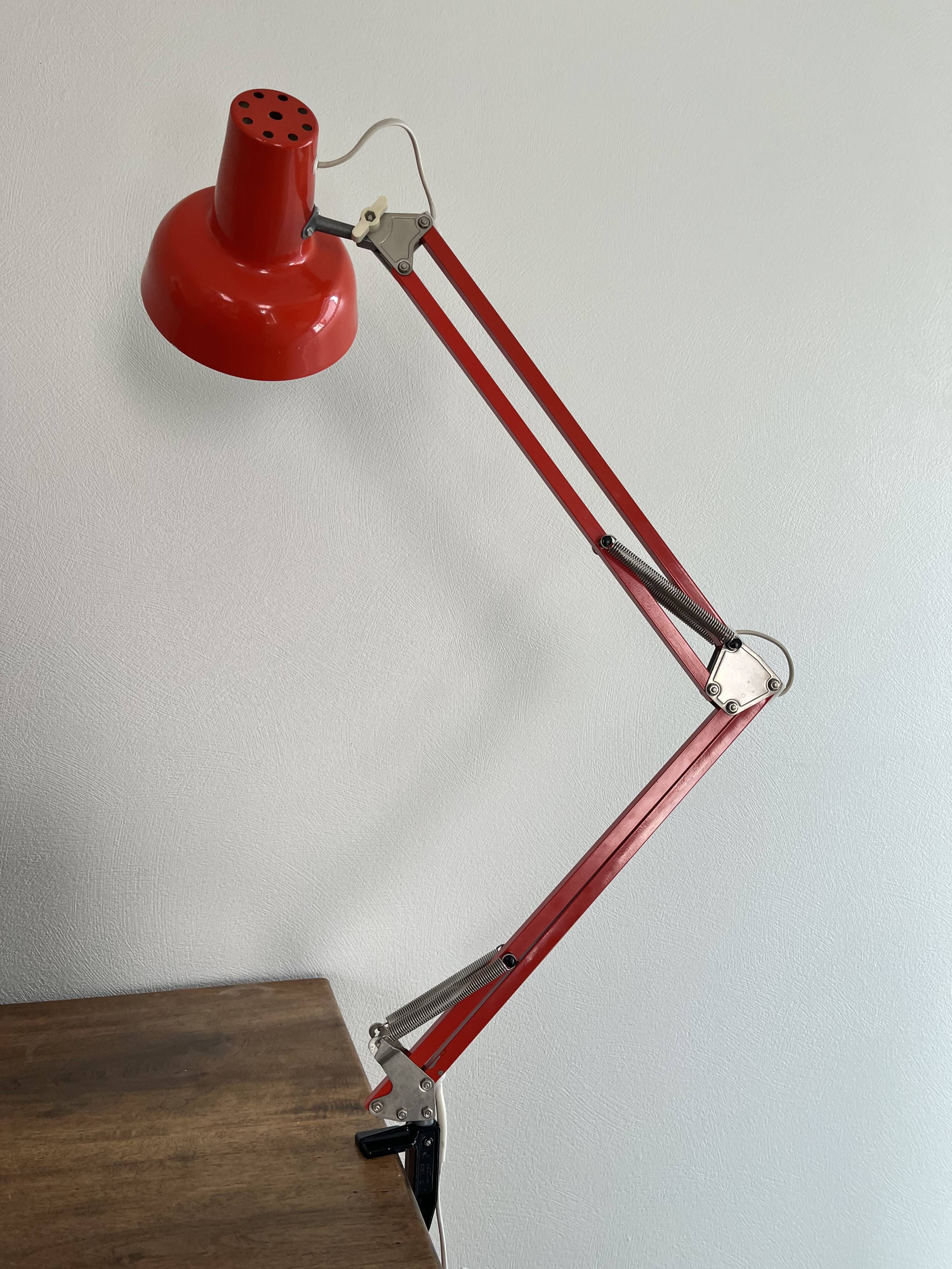 Vintage orange articulated desk lamp