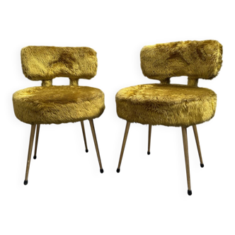 Pair of pelfran “moumoute” chairs