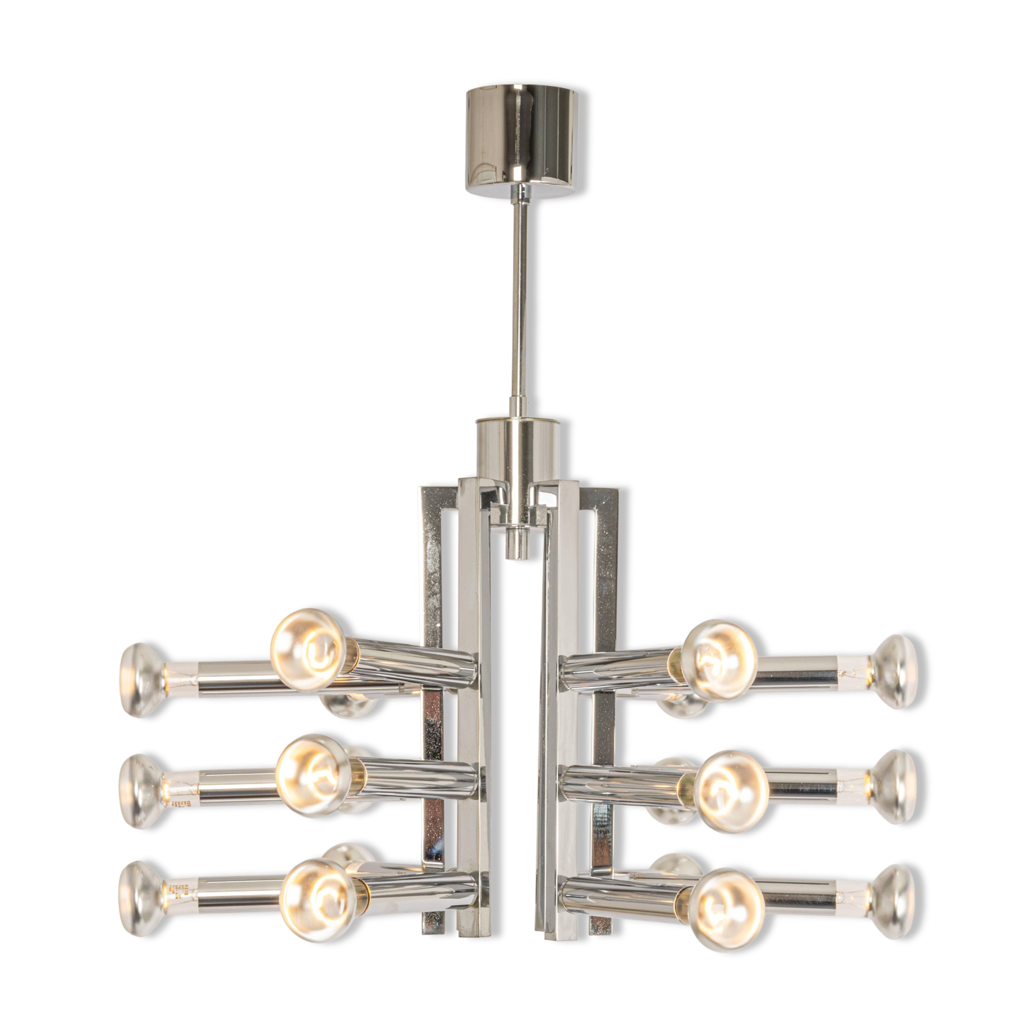 Large chrome Sputnik Atomium chandelier from the space age by Cosack, Germany, 1970s.