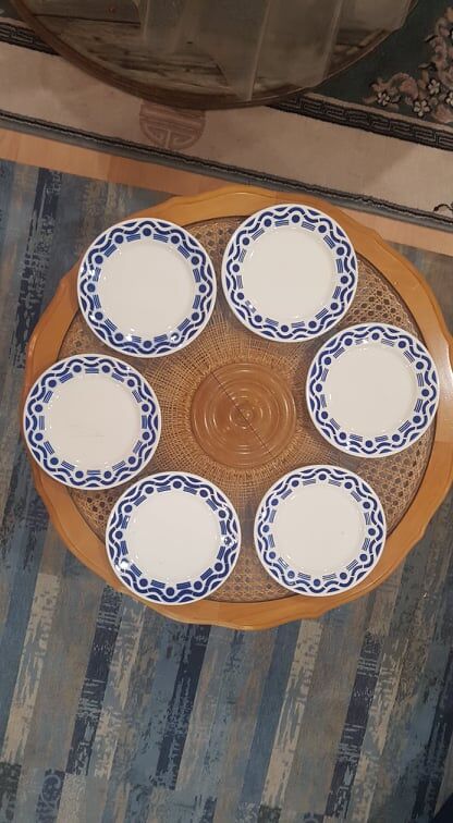 Set of 6 plates Badonviller model Azur