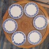 Set of 6 plates Badonviller model Azur