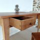 Bureau ancien à double tiroir, pieds gainés, XIXème