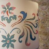 Vintage lamp with hand painted shade