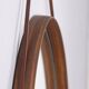 Vintage 1970s oval wall mirror in wood, italian design