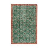 Anatolian Handwoven One-of-a-Kind 1980s Green Rug 164 cm x 253 cm