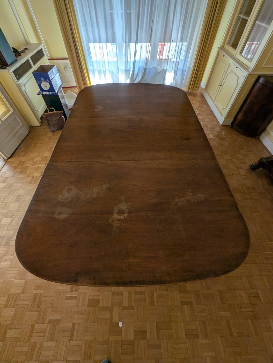 Table Chippendale acajou massif - 3 rallonges