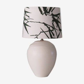 Vintage Kostka table lamp in creamy ceramic with a new custom lampshade.