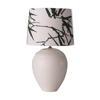 Vintage Kostka table lamp in creamy ceramic with a new custom lampshade.