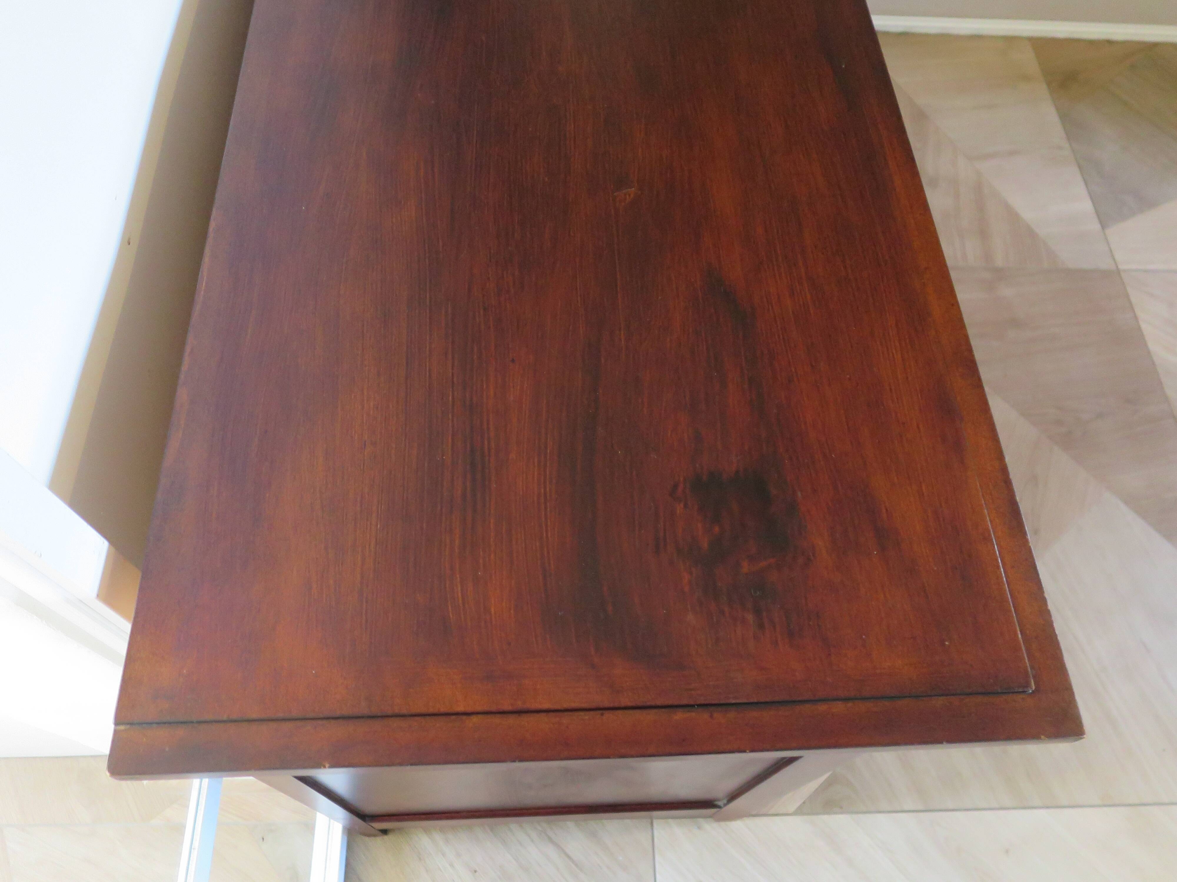 Commode longue–3 tiroirs -style colonial–Teinte acajou