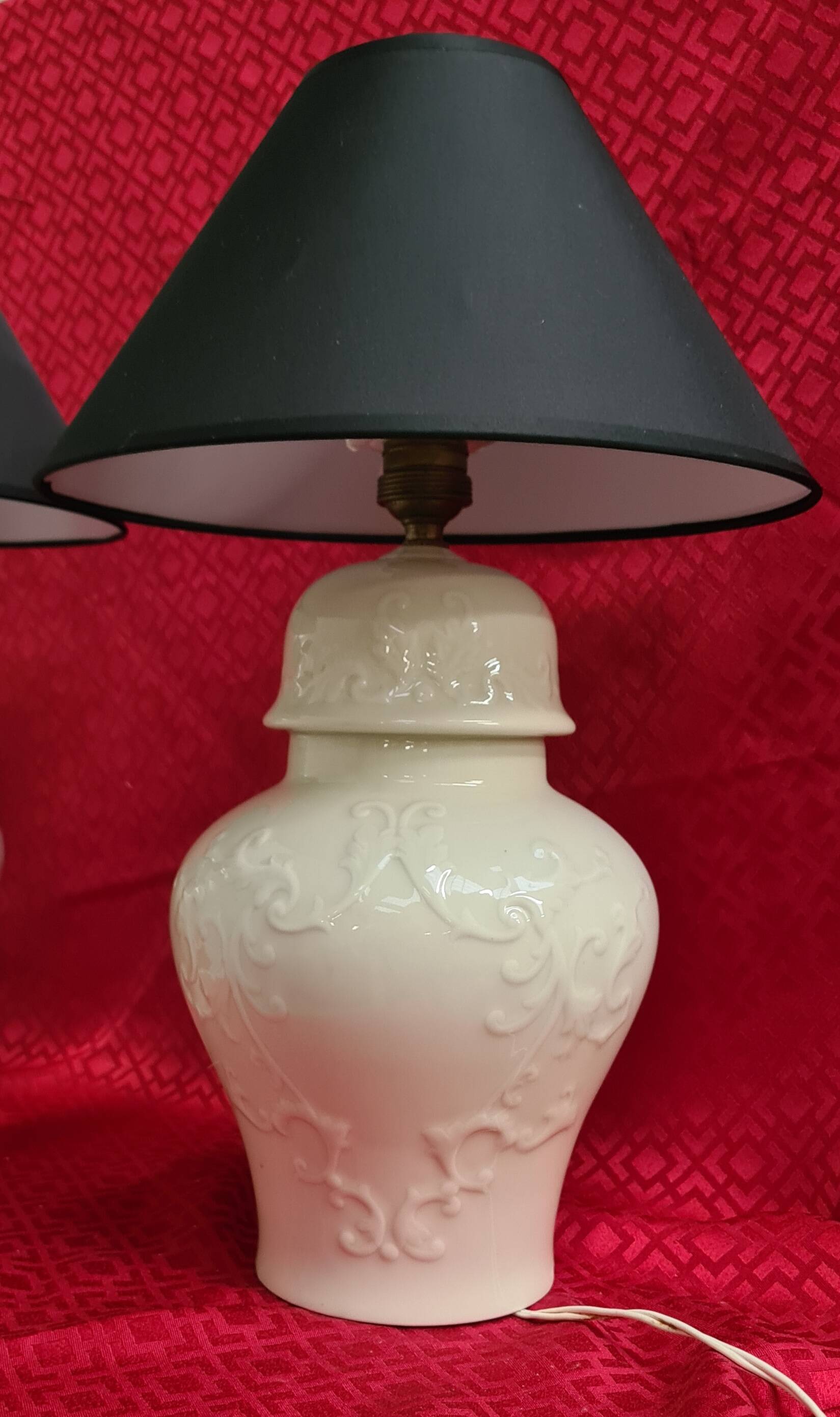 Two large pair of ceramic lamp