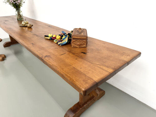 Monastery table in solid oak, 350 cm, circa 1900.