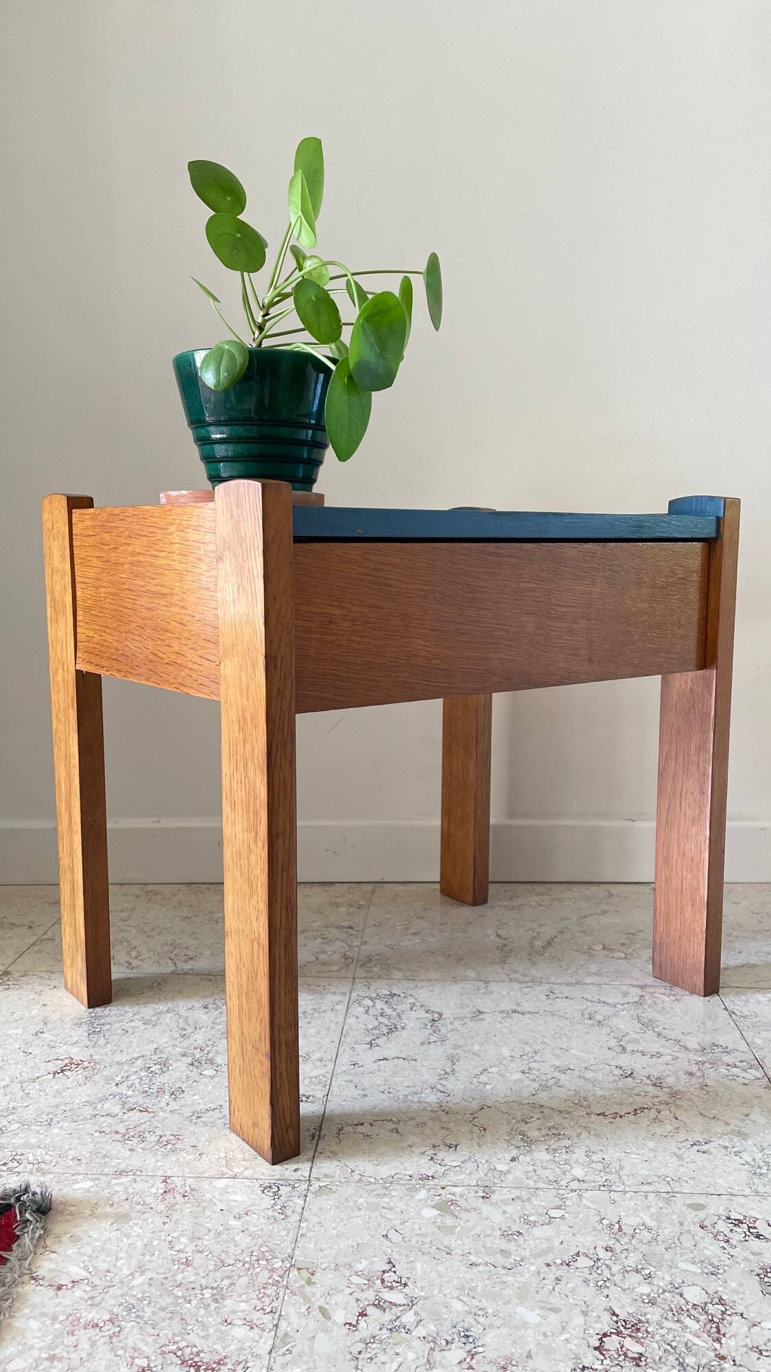 Vintage Scandinavian Cube Bedside Table