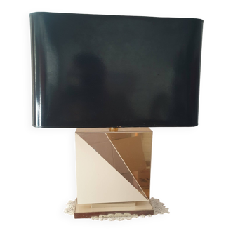 70s lamp brass lacquered wood