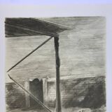 Pierre skira, docks, 1978. original lithograph signed in pencil.