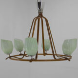 Mid-century chandelier by drevo humpolec, 1960s