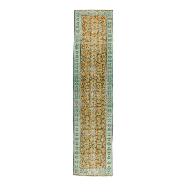 1960s Vintage Turkish Hand-Knotted Runner 76x324