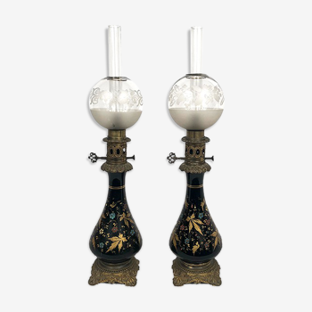 Pair of Napoleon III kerosene lamps