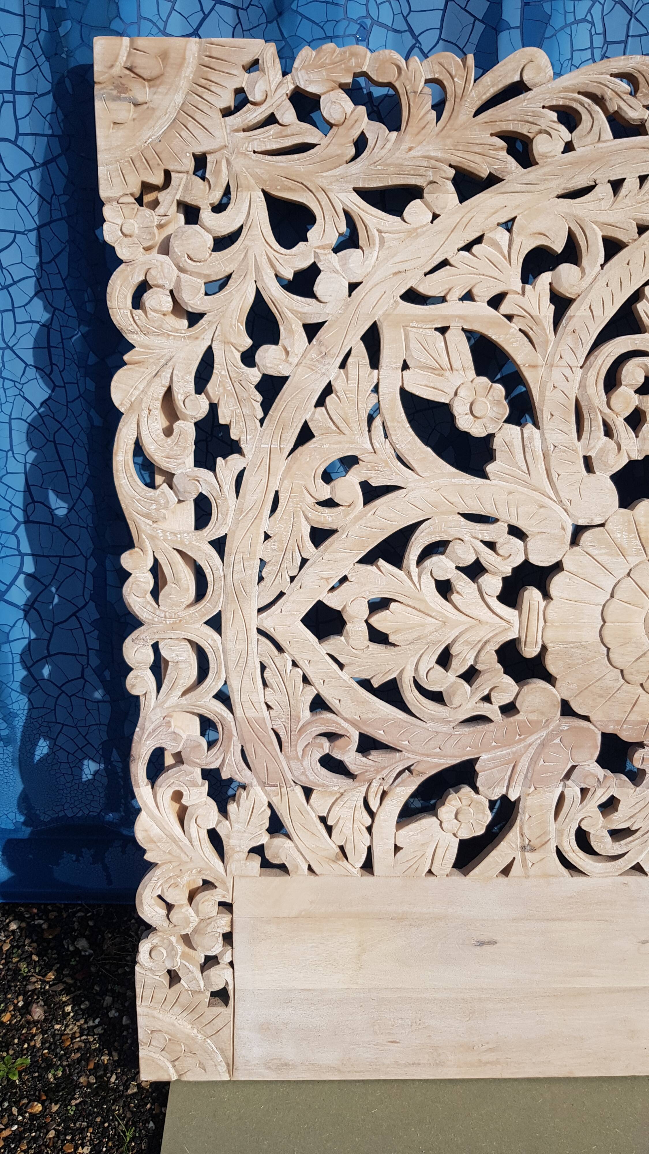 Carved mango headboard