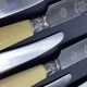 Set of 12 dessert knives with stainless steel blade and silver ferrule Régence