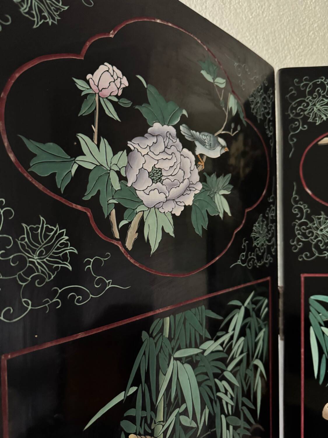 Antique Chinese lacquer screen