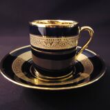 Litron cup porcelain from limoges legle blue from the oven and fine gold a464