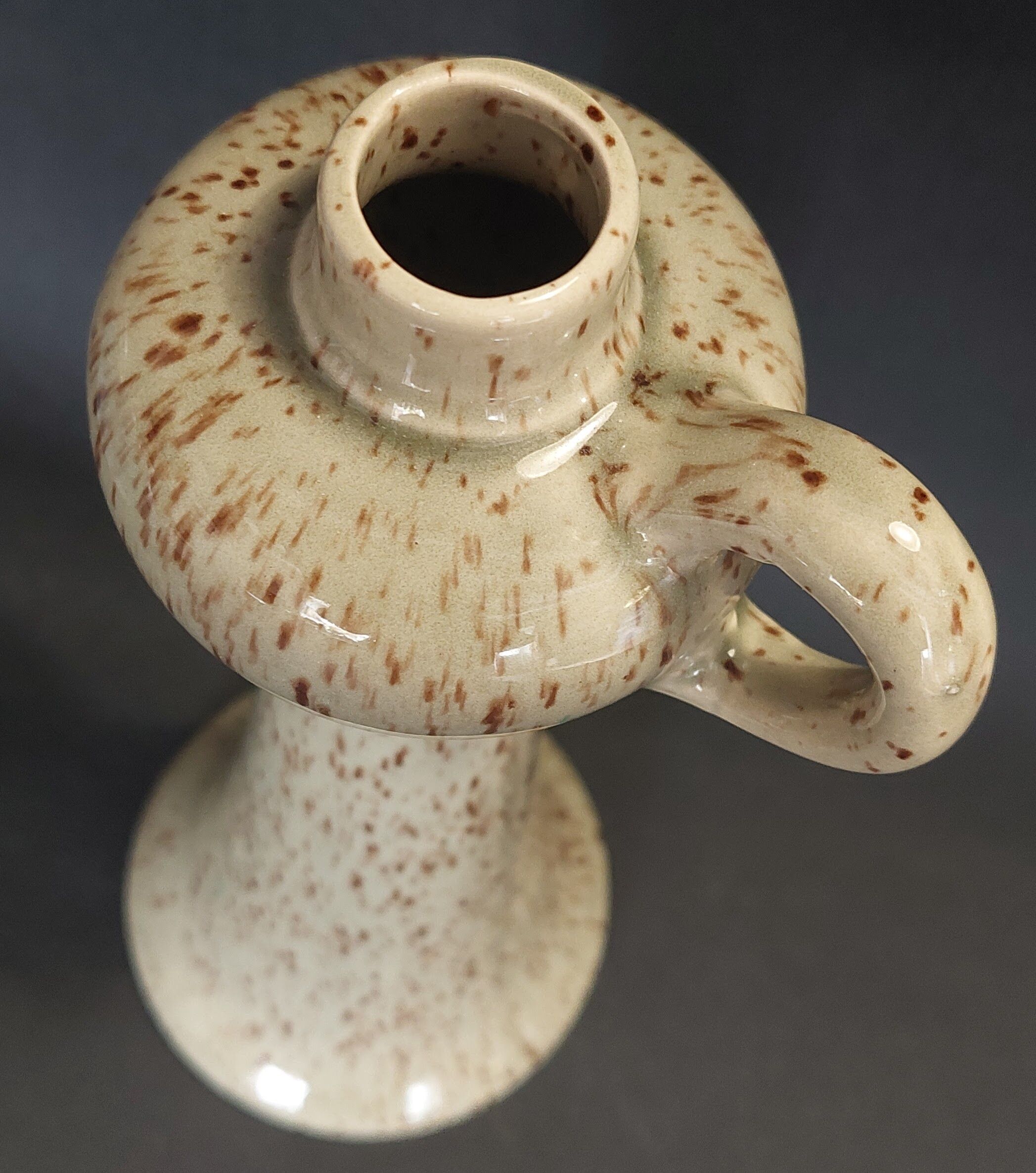 Speckled ceramic soliflore vase, 20th century ceramic.