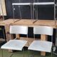 Set of 4 Italian Spilimbergo chairs in chromed steel and white plastic