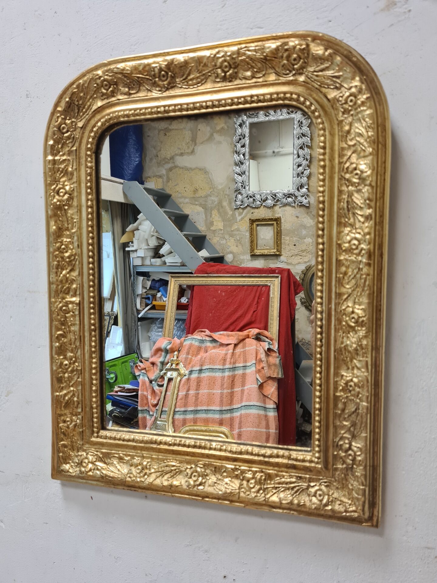 Antique gilded Louis Philippe mirror