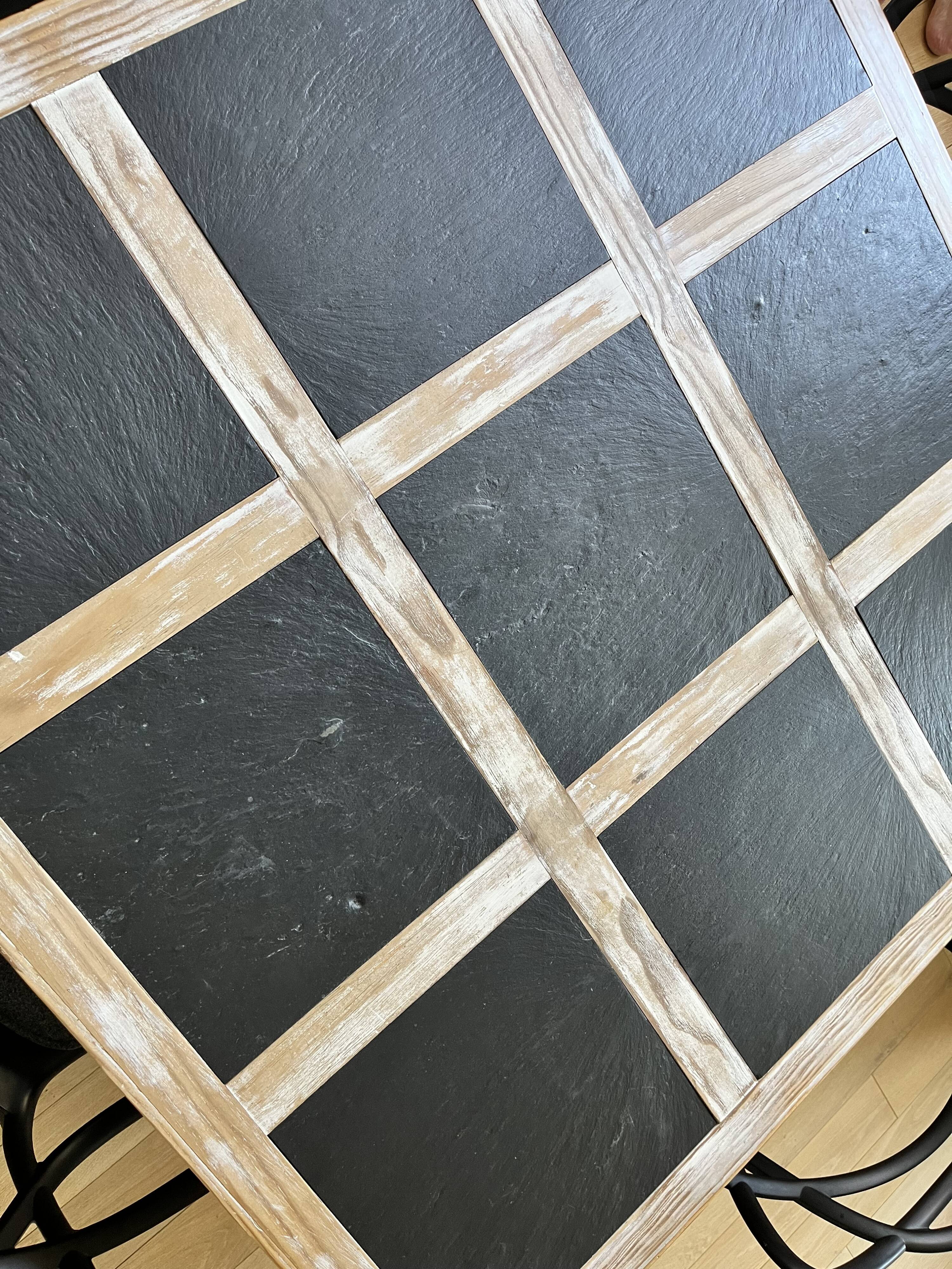 Slate and wood table
