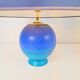 Lampes de table sphériques en céramique bleue vintage, années 1970, ensemble de 2