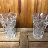 Pair of vintage cut crystal vase #a530