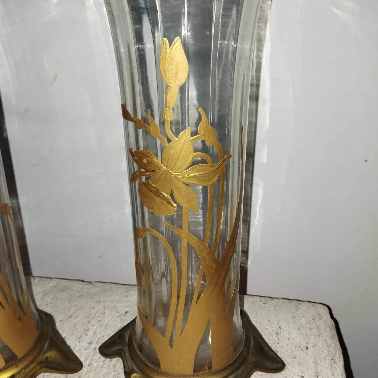 Paire de vases émaillés art-nouveau