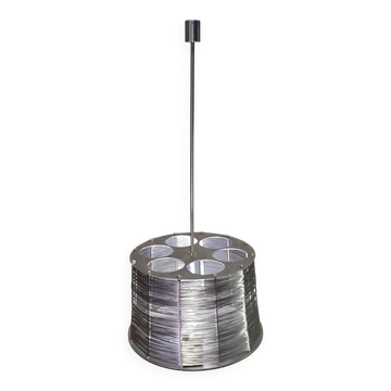 Lampe / suspension Adlumen très rare, câblée en inox
