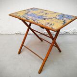 Folding table bamboo and fabric