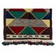 One-of-a-Kind Colorful Vintage Handmade Turkish Tulu Rug with Geometric Design, 100% Wool