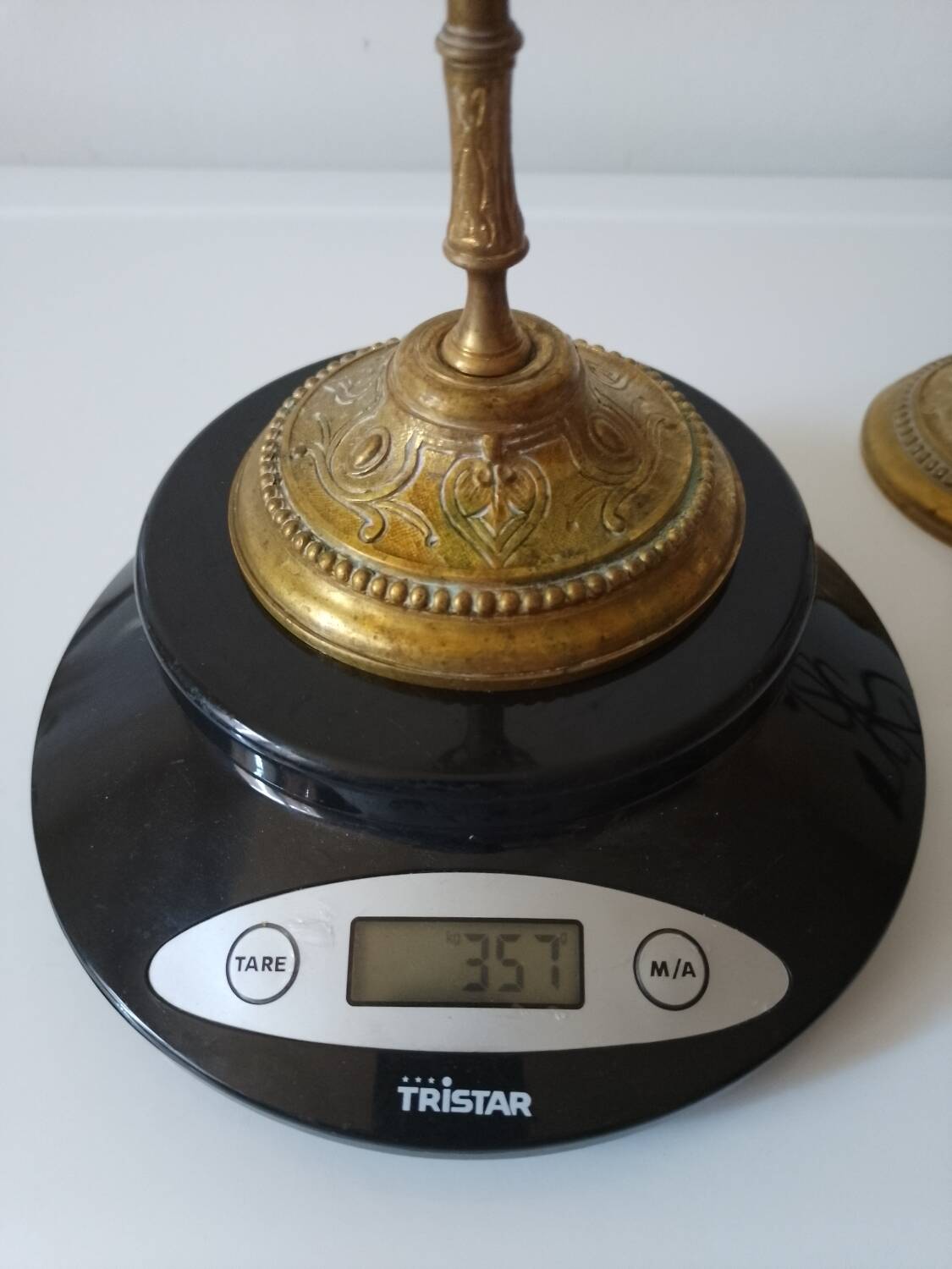 Brass collared candle holders