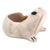 White ceramic frog flower pot by Jean Roger