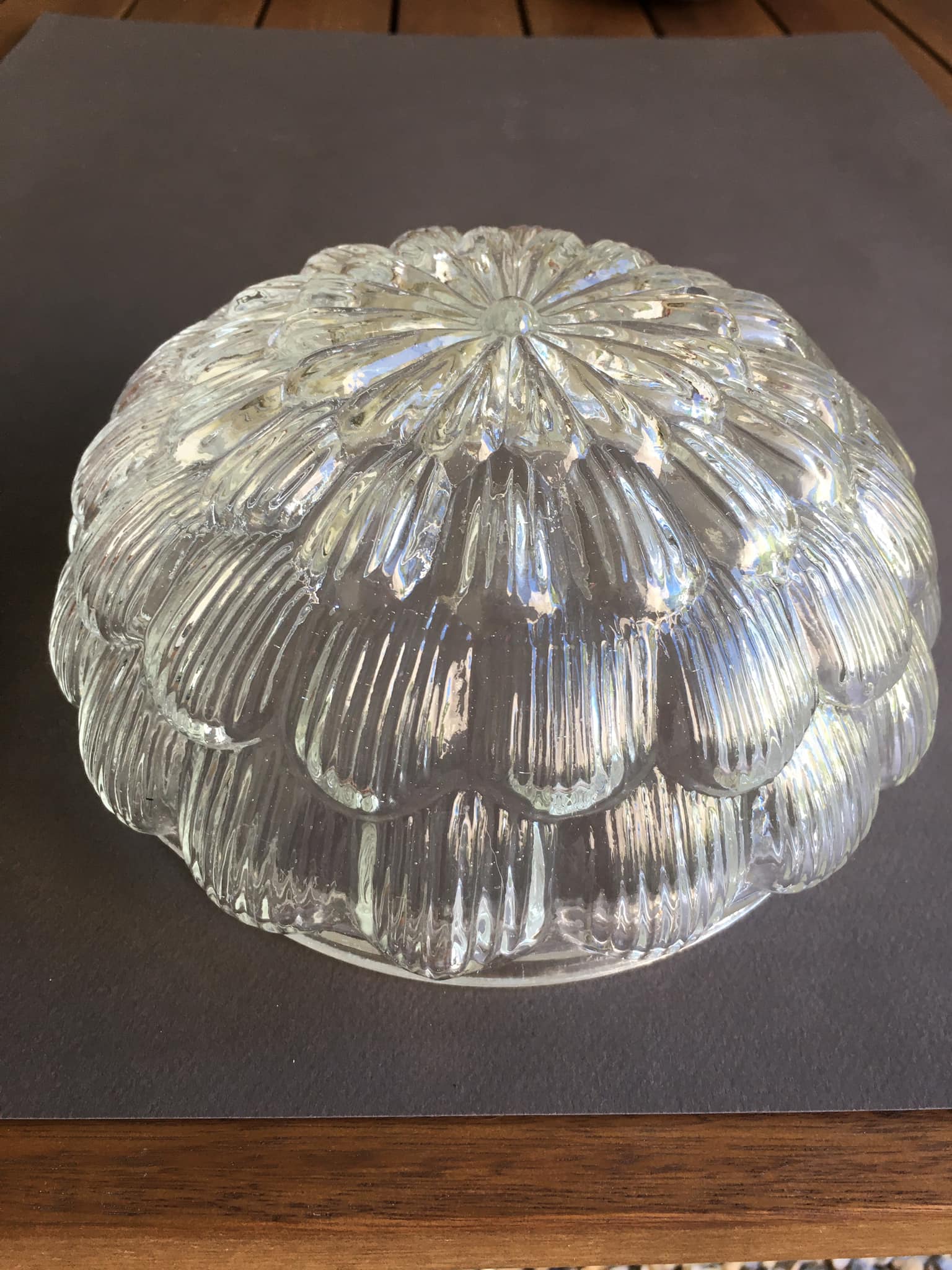 Flower globe in worked glass