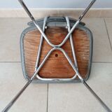 Chaise vintage en skaï et chrome années 50