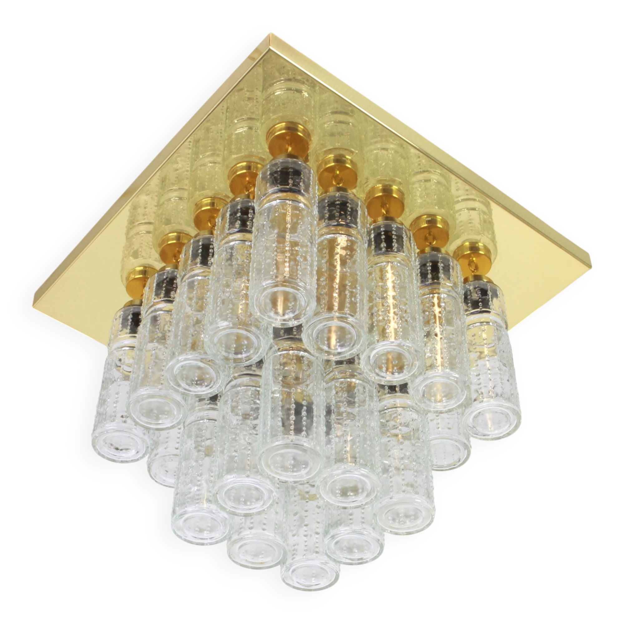 Crystal Glass and Brass Chandelier by Limburg, Germany, 1960s
