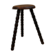 Tabouret tripode en bois tourné