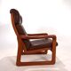 Fauteuil en cuir teck EMC, 1960