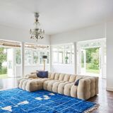 Tapis marocain bleu cobalt vintage