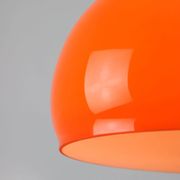Mid-Century Italian Orange Glass and Brass Pendant Lamp