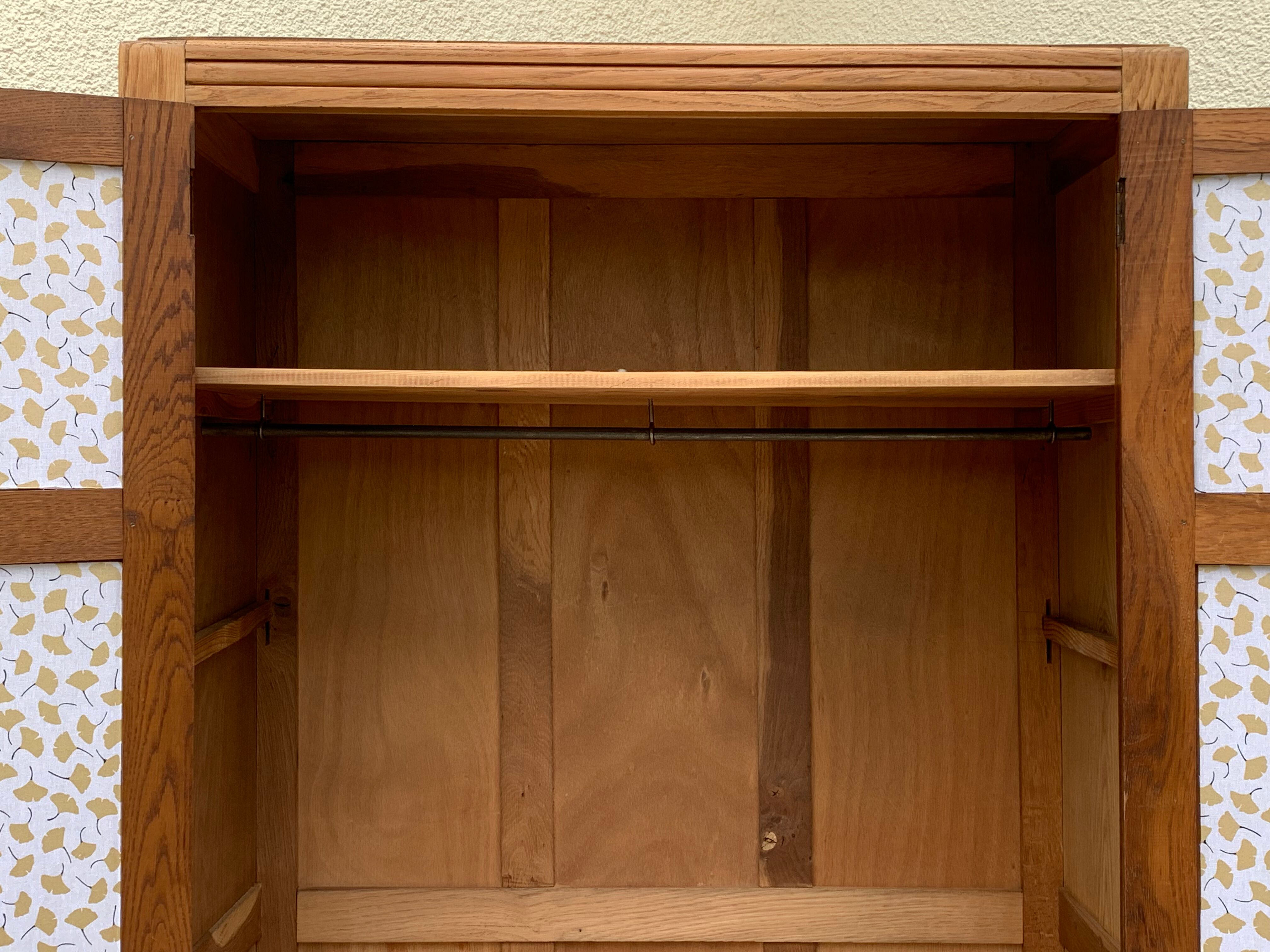 Parisian wardrobe paneled 1930 raw wood
