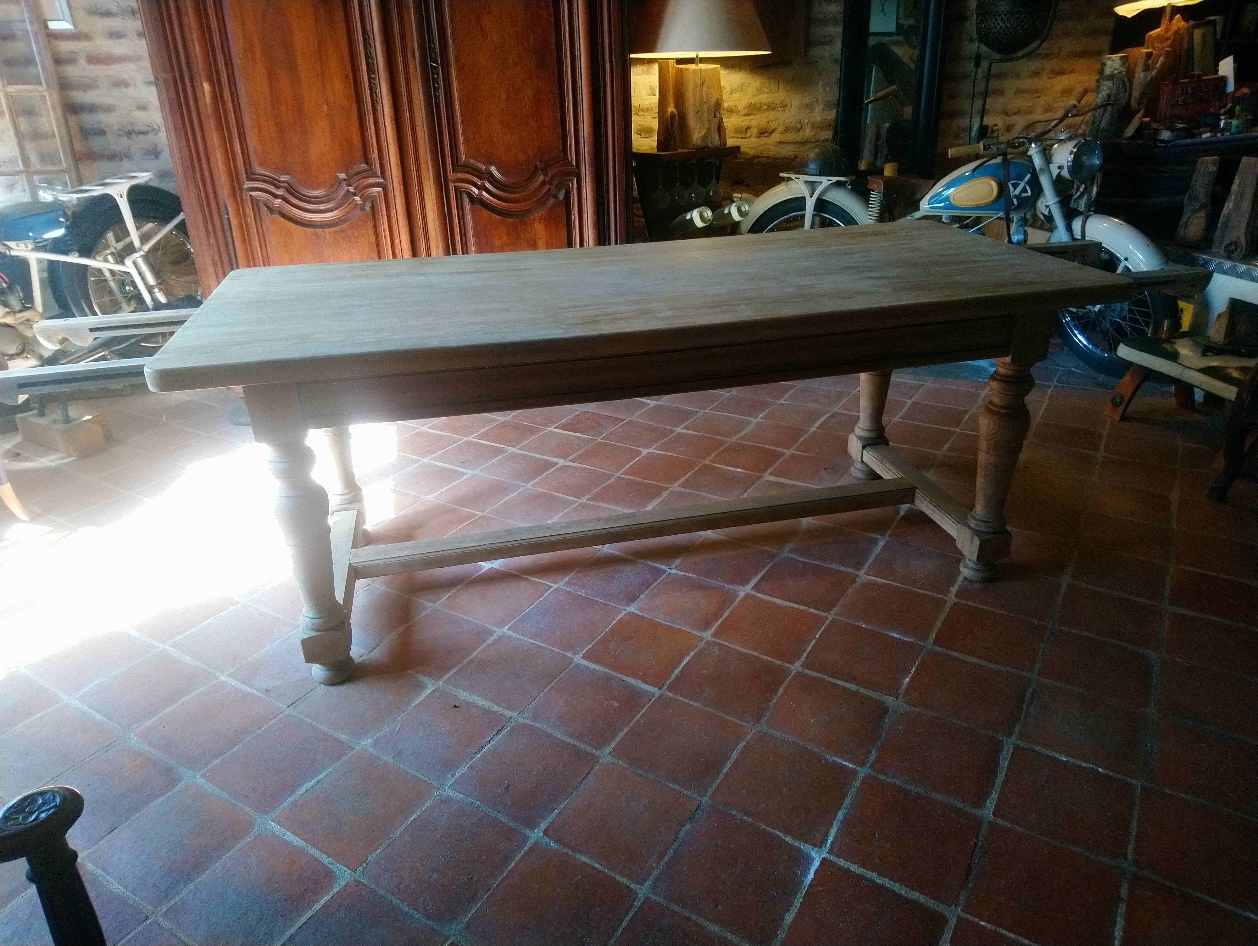 Oak farmhouse table with extensions