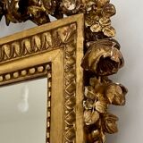 Miroir ancien en bois dorée XIXe siècle de style Louis XVI